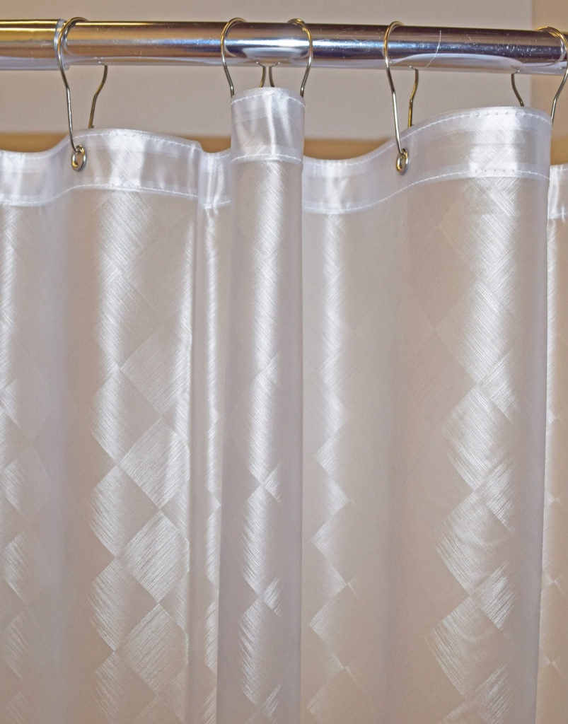 Custom Vinyl Fabric Shower Curtain, What Are Clear Shower Curtains Made Of