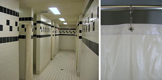 Stall width shower curtains